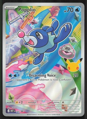 Popplio 045 Holo Promo ME: Mega Evolution Promo Pokemon Holo Near Mint