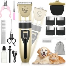 Professional PET CLIPPERS Dog Grooming Kit Heavy Duty Trimmer Thick Hair US
