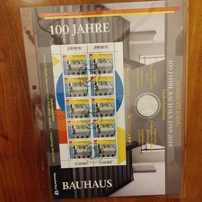 BRD Bund Numisblatt 2/2019 - Bauhaus - 925er Silberm&uuml;nze 20 &euro; Euro M&uuml;nze