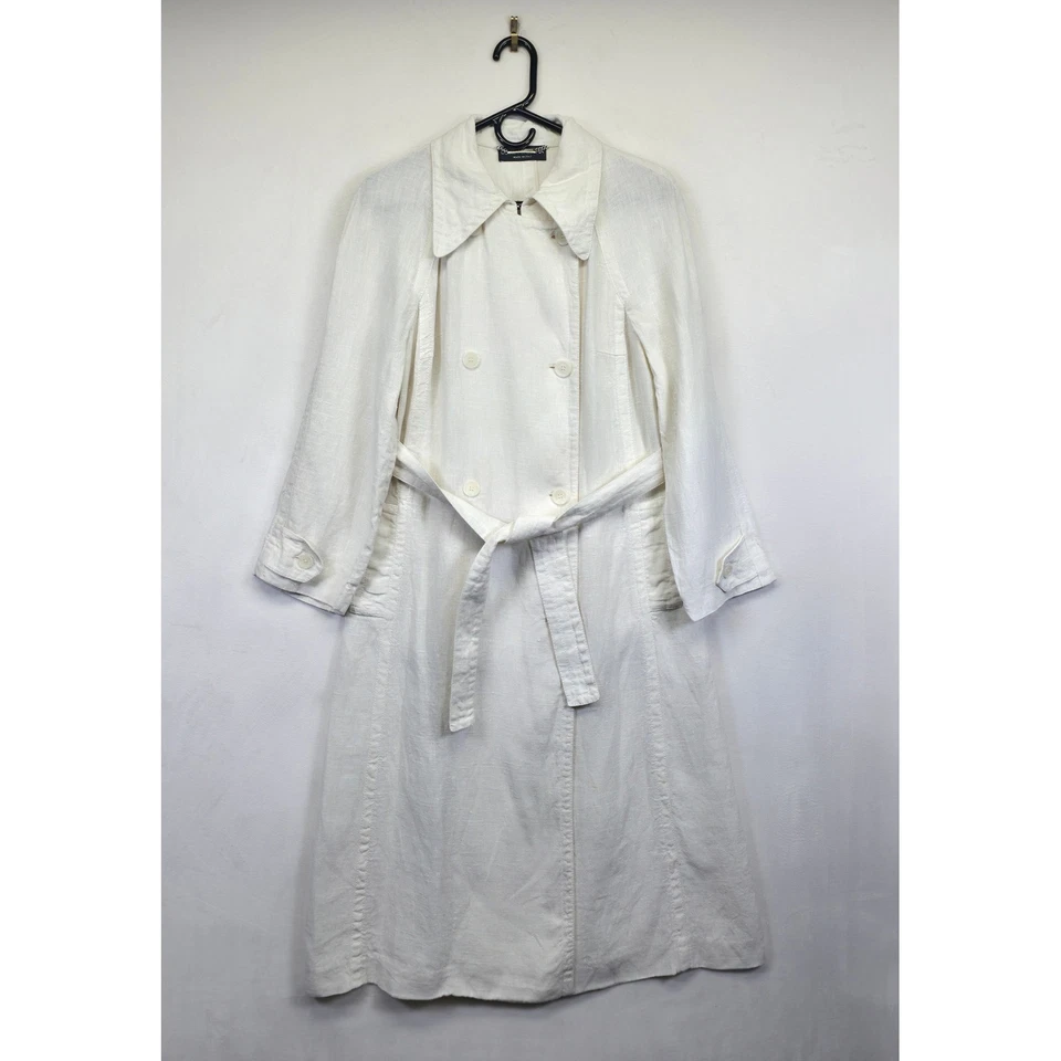 Gabbana Gabbana Gabbana Mujer 48 Blanco Doble Pecho Lino Hecho en Italia Foto 2 de 4