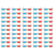 50pcs Fashion Movies Glasses 3D Cardboard Glasses Universal 3D