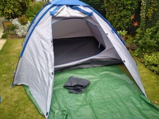 Tesco 4 man Double Layer Dome Tent Grey/Blue