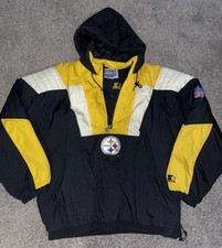 Vintage Starter Pittsburgh Steelers 1990s Pullover Quarter Zip Jacket Size XXL