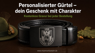 Automatikgürtel mit Schnalle schwarz personalisiert, Schützenfestgürtel