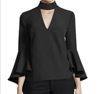 Francesca's Collections Black Choker Blouse size S