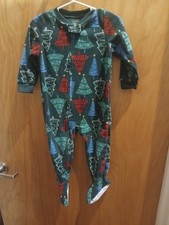 CARTER'S 18 MONTH CHRISTMAS ONE PIECE OUTFIT OR PAJAMAS WORN ONCE FLEECE FOOTED