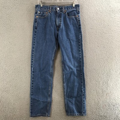 Levis 505 Jeans Men 32x32 Regular Straight Medium Wash Classic Denim Blue