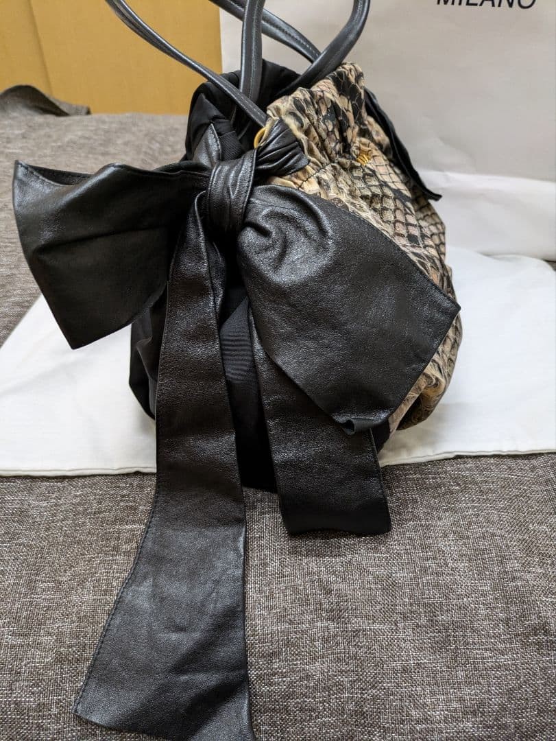 PRADA Python Pattern Nylon Leather Shoulder Bag B… - image 6