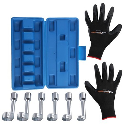 Diesel Fuel Line Socket Wrench Set 12-19mm for BMW Audi 1/2'' Drive L Type 6pc
