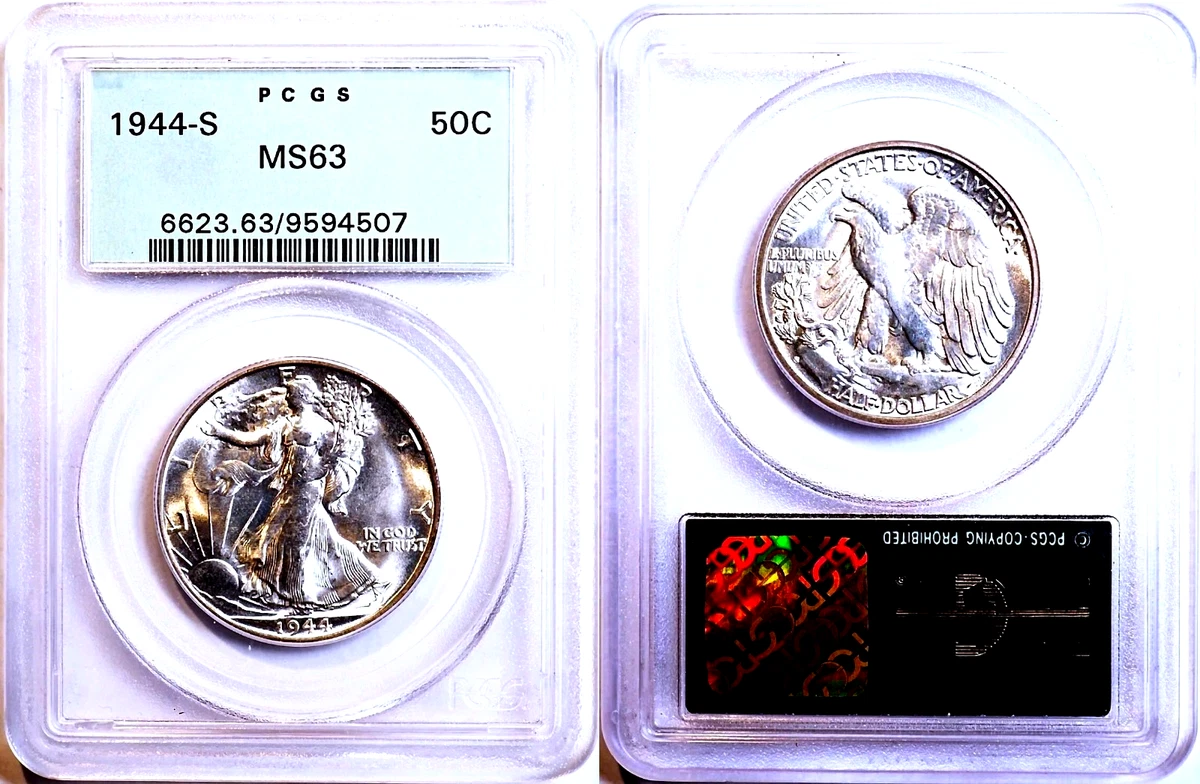 MS 63 Graded 1944 Year Liberty Walking Half Dollars (1916-1947