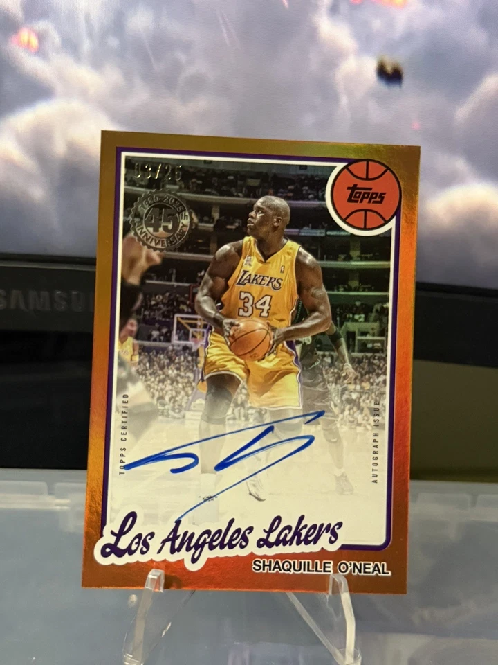 2025/26 Topps Shaquille O'Neal On Card Auto 04/25 LA LAKERS producto con licencia Foto 4 de 4
