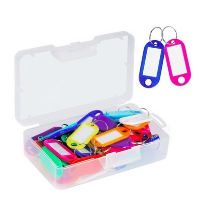 50 Pack of Writable Key Tags Plastic Keychains for Keeping Your Keys Organized