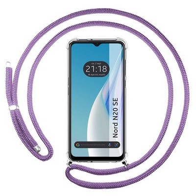 Funda Colgante Transparente TPU für Oneplus Nord N20 SE mit Band Morado