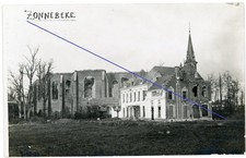 Fotokarten - Flandern - Belgien- Zonnebeke - Kirche WW1