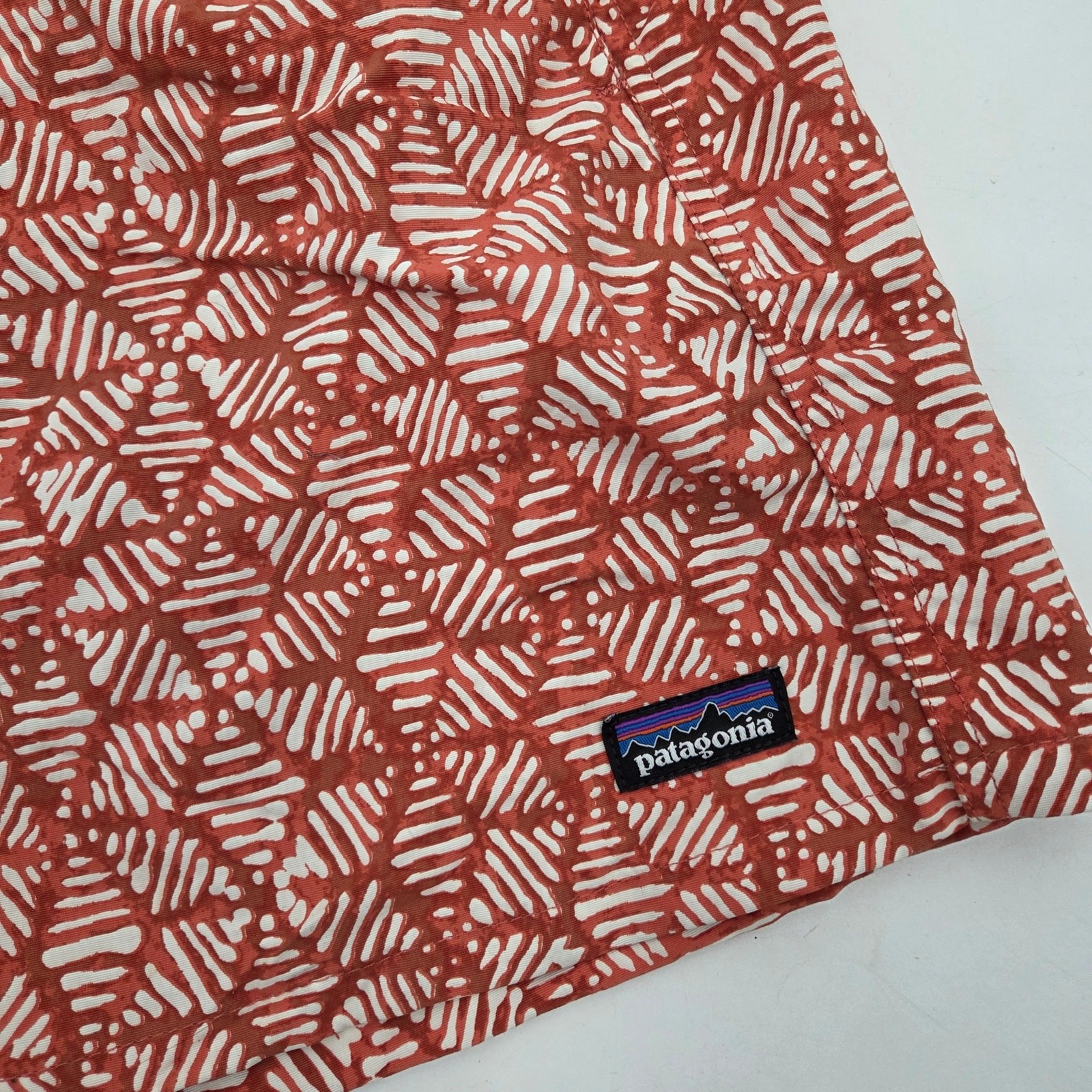 Patagonia Baggies Shorts Women's Large Orange Print Nylon Swim 4 Inseam Casual thumbnail 2