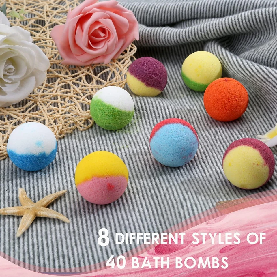 Bomba de baño Set de regalo Bombas de baño de lujo para mujer Juego de regalo de 40 bombas de baño de burbujas Foto 2 de 4