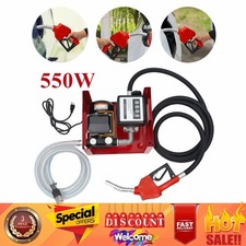 110V Electric Fuel Transfer Pump 550W-60L/Min W/Nozzle Meter Fit Oil Fuel Diesel