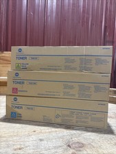 Genuine Set Of 3 Konica Minolta TN613 Toner Cartridges Y,C,M Damaged Box 