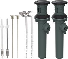 2 Pack Universal Bathroom Sink Drain with Overflow, Push and Seal Pop up Drain S