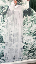 Lilac 36" Length Net Wedding Veil with Comb, Net Material