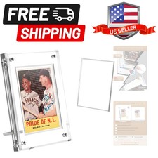 Acrylic Trading Card Display Frame Magnetic Card Holder Case with Stand Inn...