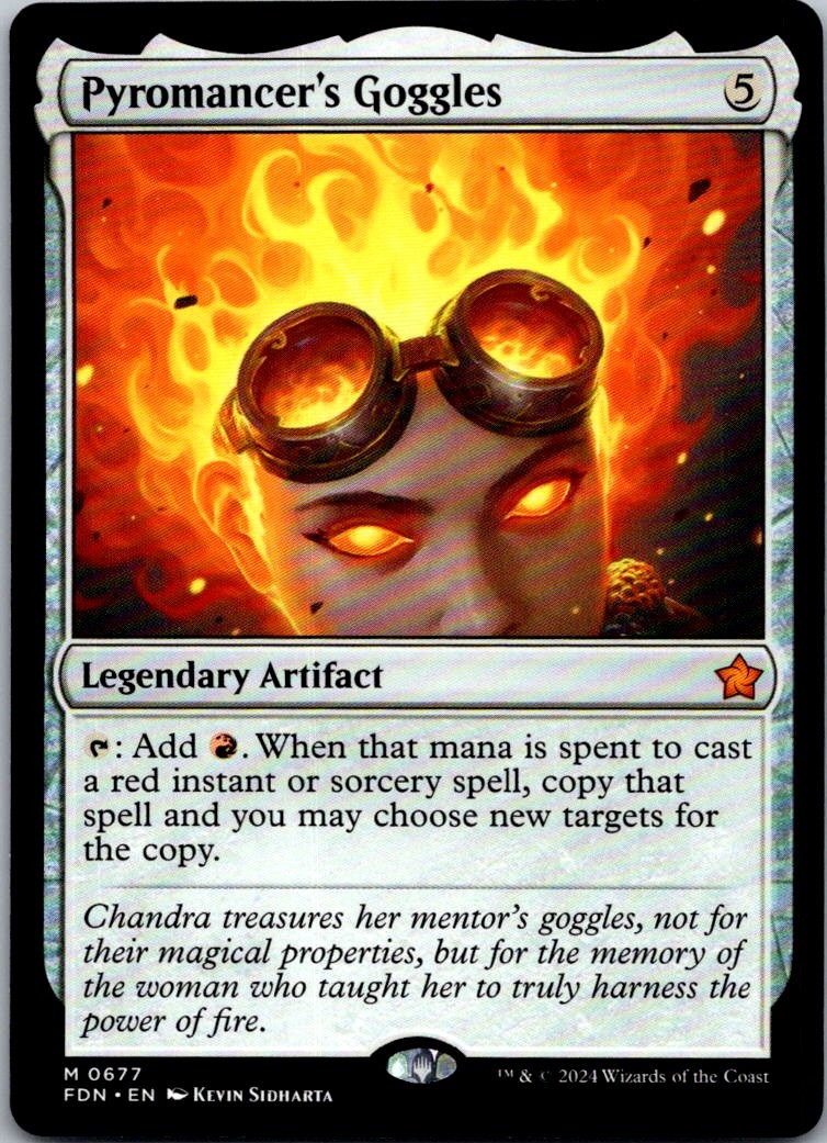 PYROMANCER'S GOGGLES 677 MYTHIC FOUNDATIONS MAGIC: THE GATHERING NEAR MINT