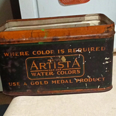 Crayola Vintage Advertising Tin  Where Color Is Required  Metal Box
