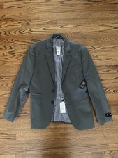New Express Men s Slim Green Suit Jacket 36S W/ Tags And Pocket Square