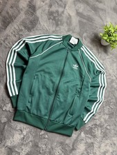 Adidas Originals SST Superstar Track Jacket Mens Green White 3-Stripes Size S