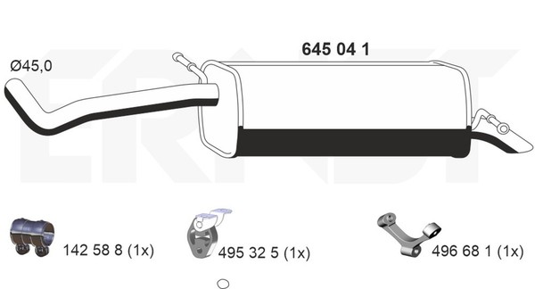 EndschalldäMpfer NachschalldäMpfer Ernst 645041 FüR Fabia Polo Seat Ibiza Skoda-image