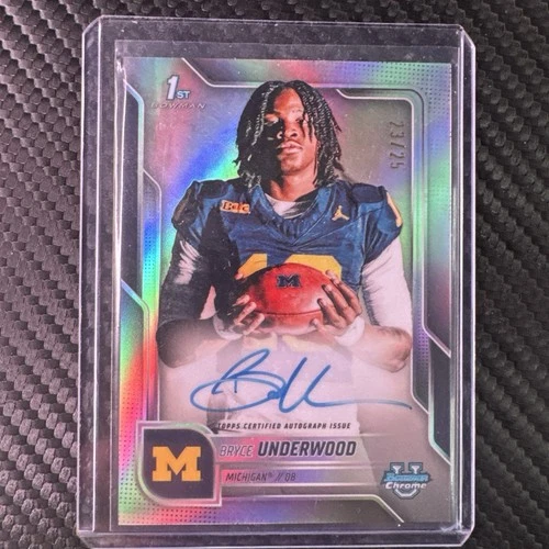 2025 Bowman University Chrome Bryce Underwood Autograph Short Print /25 Michigan