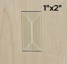 1" x 2" Rectangles Clear Beveled Glass 1 x 2 inch 30 Pack