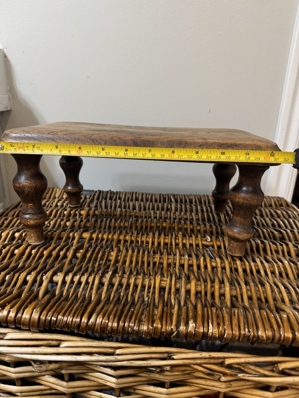 vintage French rustic wooden step stool or milking stool