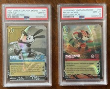 PSA 10 2024 D23 Collection Disney Lorcana MICKEY MOUSE and OSWALD, 2 cards set