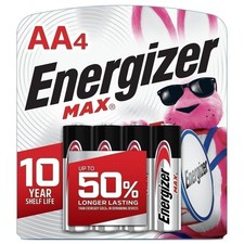 Energizer MAX AA Batteries 4 Pack , Double A Alkaline Batteries