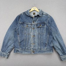 Lee Mens Size S Rider Denim Jacket Vintage 1990s Trucker Blue Unisex Boxy