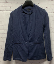 Banana Republic Small Blazer Jacket Softshell Navy Blue 1 Button