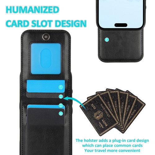 Custodia a portafoglio in pelle 3IN1 per iPhone Air 17 Pro Max 16e supporto pieghevole cover ibrida - Foto 16 di 48