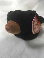 BLACKIE THE Black BEAR 4011 TY Original BEANIE BABY PVC Pellets