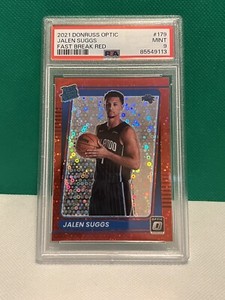 Jalen Suggs 2021-22 Donruss Optic #179 Fast Break Red /85 RC Rookie PSA 9