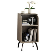 Side Table with Storage, Small Bedside Table, Sofa End Table for Living Room UK
