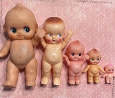 Vintage Lot of 5 Vinyl  Celluloid Kewpie Dolls- 3 W/ Wings.