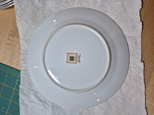 Kent China Silver Pine 7-9/16” Bread or salead Plate Set of 5 some wear marks - Picture 6 of 21