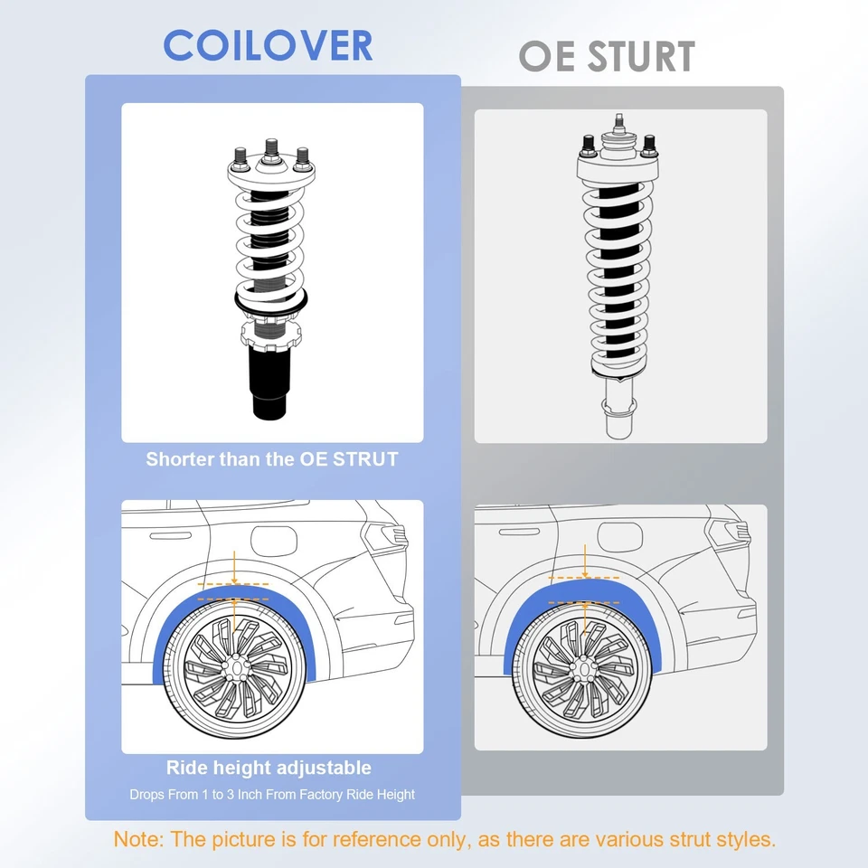 Set(4) Coilovers Struts For 2006-2009 Volkswagen VW GTI 2003-2007 Golf MK5 Foto 2 de 4