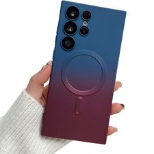 For Samsung S25 Ultra S24 FE S23 S22 Magnetic Silicone Gradient Mag Safe Case