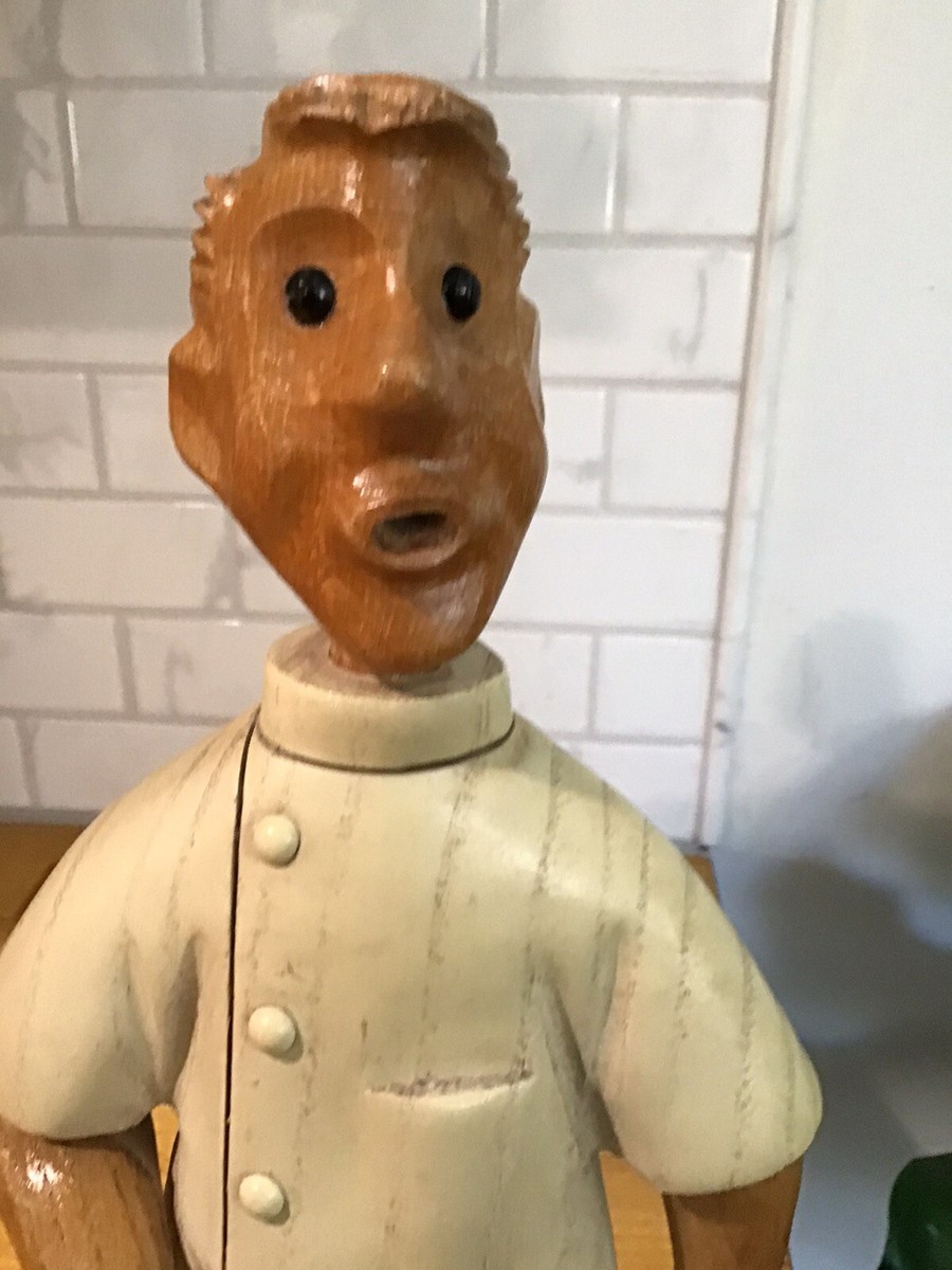 Vintage Romer Hand Carved Dentist Wooden Figurine Sculpture Made
