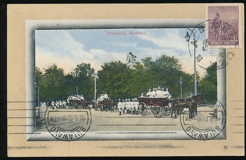 ARGENTINA 1913 PPC BOMBEROS to RHODESIA BULAWAYO MACHINE RECEIVER + GODOY HS - Picture 2 of 3