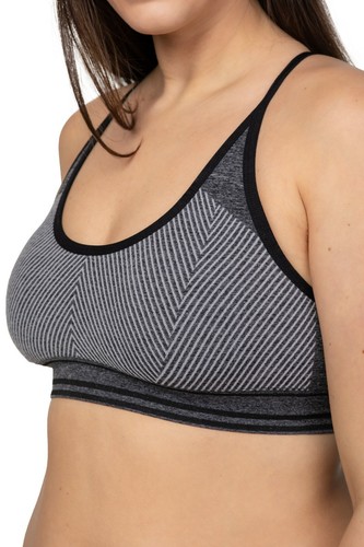 Damen-Sport-BH Criss Cross Back Training gemustertes Oberteil Fitness Yoga FG6080 - Bild 4 von 11