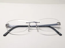 Silhouette Eyeglasses, Frames Only, Titan, Made in Austria, Rimless, Blue