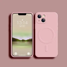 For iPhone 16 15Pro Max 13 12 11 Silicone Shockproof Magsafe Case Magnetic Cover
